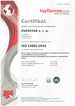 EVERSTAR s.r.o. - ISO 14001:2015