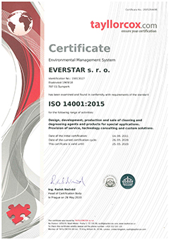 EVERSTAR s.r.o. - ISO 14001:2015